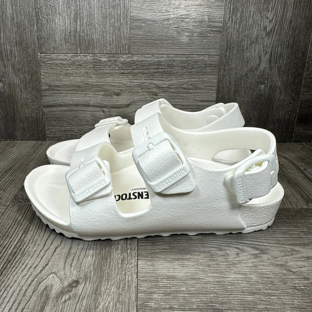 Birkenstock Milano EVA Sandals Kids 8 White EVA Waterproof Backstrap NEW